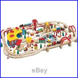 145-Piece Wooden Train Track Set Holiday Christmas Gift Kids Play Thomas Friends