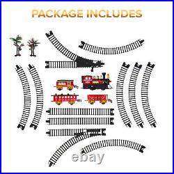 17pc Christmas Train Set Track Deluxe Musical Sound Light Around Tree Decoration