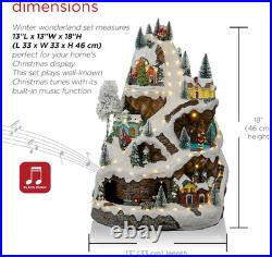 18 Animated Winter Wonderland Set with 75 LED Lights, Music & Moving Train