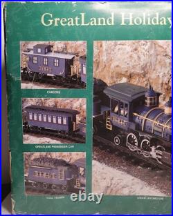 1995 GreatLand Holiday Express Train Set Battery Operated Blue