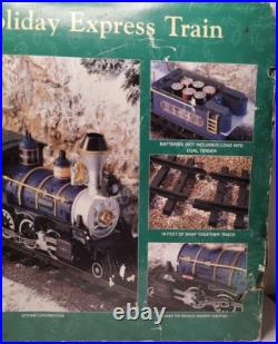 1995 GreatLand Holiday Express Train Set Battery Operated Blue 1995 GreatLand Holiday Express Train Set Battery Operated Blue