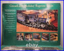 1995 GreatLand Holiday Express Train Set Battery Operated Blue