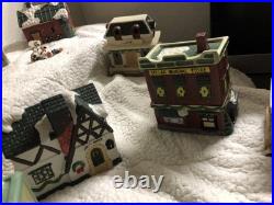 19 Piece Porcelain Light Up Town With Train