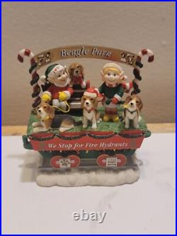 2004 VINTAGE DANBURY MINT THE BEAGLE CHRISTMAS EXPRESS 5 Pc TRAIN SET (Read)