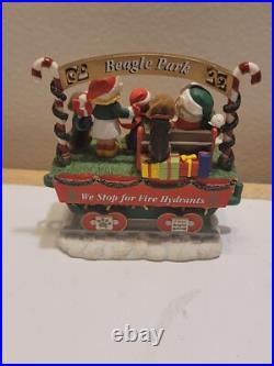 2004 VINTAGE DANBURY MINT THE BEAGLE CHRISTMAS EXPRESS 5 Pc TRAIN SET (Read)