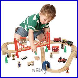 50-Piece Wooden Train Set Table Thomas and Friends Kids Play Toy Christmas Gift