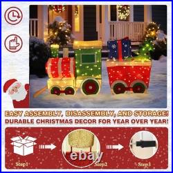 5 Ft Christmas Train Set Yard Decoration LED Holiday Outdoor Display