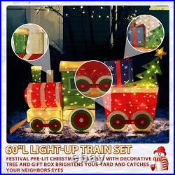 5 Ft Christmas Train Set Yard Decoration LED Holiday Outdoor Display