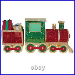 68 Holiday Glitter Train Set with Lights, Christmas Party Decoration, Holiday