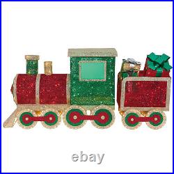 68 Holiday Glitter Train Set with Lights, Christmas Party Decoration, Holiday