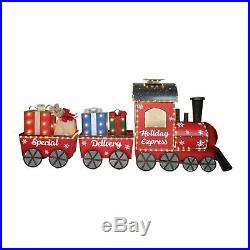80 Pre-Lit Lighted Christmas Express Train Set Outdoor Yard Lawn Decoration