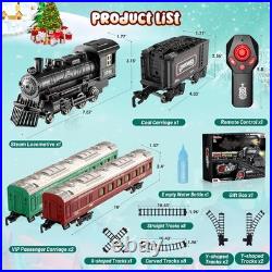 Alloy Christmas Train with Glowing Passenger Cars & Realistic Lights & Sounds