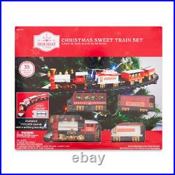 Animated Christmas Sweets and Treats Tree Train Set w Lights, Sounds & Timer NEW