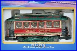BACHMAN #25017 CHRISTMAS STREET CAR TRAIN SET On30 SCALE IN BOX