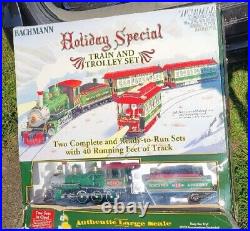 Bachmann Big Haulers Holiday Special Christmas Train & Trolley Set Double Large