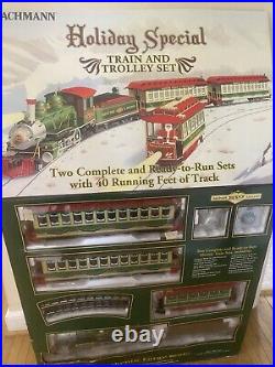 Bachmann G 90054 Christmas Holiday Special 2 Train & Trolley Sets North Pole