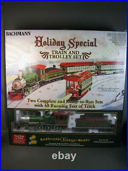 Bachmann G 90054 Christmas Holiday Special 2 Train & Trolley Sets North Pole NR