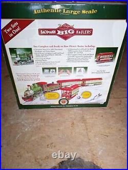 Bachmann G 90054 Christmas Holiday Special Train & Trolley Set Read Description