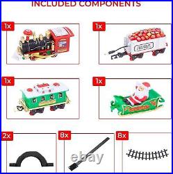 Battery-operated Christmas Toy Train Set For Tree Decoration With Lights & Music