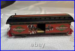 Big Hawthorne Budweiser Holiday Express Train Set Christmas Train Set 10 Cars