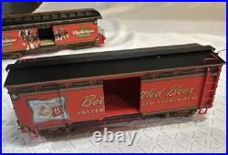 Big Hawthorne Budweiser Holiday Express Train Set Christmas Train Set 10 Cars