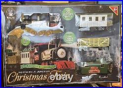 Blue Hat North Pole Junction Christmas Train Set 30 Piece Batteries Included