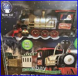 Blue Hat North Pole Junction Christmas Train Set 30 Piece Batteries Included