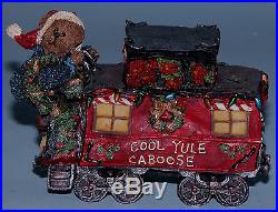 Boyds Bears 9 pc. Train set Casey engineer, coalcar, Boxcar, Caboose, asst cars