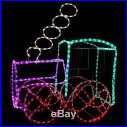 Christmas Animated Train Tree Carriage Santa LED Light Silhouette Decoration Set