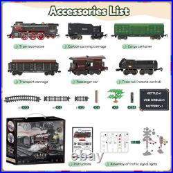 Christmas Electric Remote Control Train Set with Smoke, Lights, Sound, Locomo