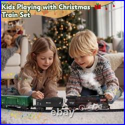 Christmas Electric Remote Control Train Set with Smoke, Lights, Sound, Locomo