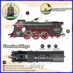 Christmas Electric Remote Control Train Set with Smoke, Lights, Sound, Locomo