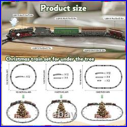 Christmas Electric Remote Control Train Set with Smoke, Lights, Sound, Locomo