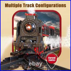 Christmas Electric Remote Control Train Set with Smoke, Lights, Sound, Locomotiv