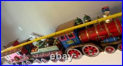Christmas Express Train Set 3-Piece Hand Painted Porcelain includes Lights