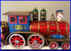Christmas Express Train Set 3-Piece Hand Painted Porcelain includes Lights