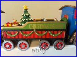 Christmas Express Train Set 3-Piece Hand Painted Porcelain includes Lights
