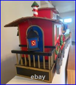 Christmas Express Train Set 3-Piece Hand Painted Porcelain includes Lights