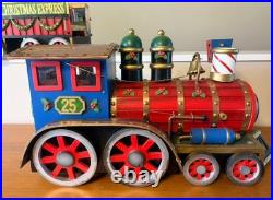 Christmas Express Train Set 3-Piece Hand Painted Porcelain includes Lights Christmas Express Train Set 3-Piece Hand Painted Porcelain includes Lights
