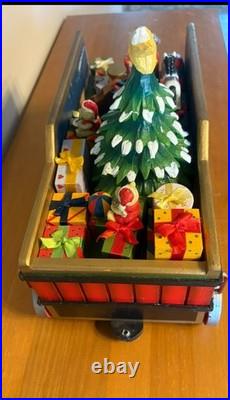 Christmas Express Train Set 3-Piece Hand Painted Porcelain includes Lights