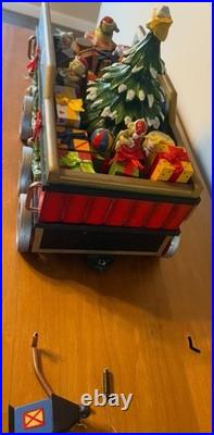 Christmas Express Train Set 3-Piece Hand Painted Porcelain includes Lights