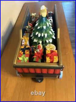 Christmas Express Train Set 3-Piece Hand Painted Porcelain includes Lights