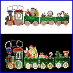 Christmas Outdoor Holiday Yard Decorations Holographic Lighted Motion Train Set