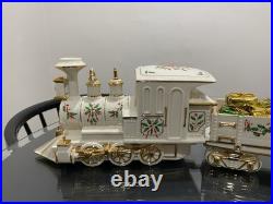 Christmas Train Lenox Holiday Junction 3 piece Train Set Engine, Wagon, Caboose