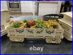 Christmas Train Lenox Holiday Junction 3 piece Train Set Engine, Wagon, Caboose