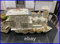 Christmas Train Lenox Holiday Junction 3 piece Train Set Engine, Wagon, Caboose