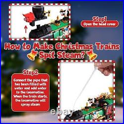 Christmas Train Set Building Blocks with Rotating Christmas Tree, Electric Mu