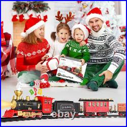 Christmas Train Set Electric Train w Smoke, Sounds, Lights Toy Train Xmas Gift