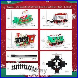 Christmas Train Set Locomotive Engine Lights Sounds Holiday Toys Railway Santa