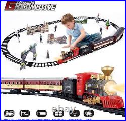 Christmas Train Set Metal Alloy Electric Train W Smoke, Sounds, Lights Toy Train
